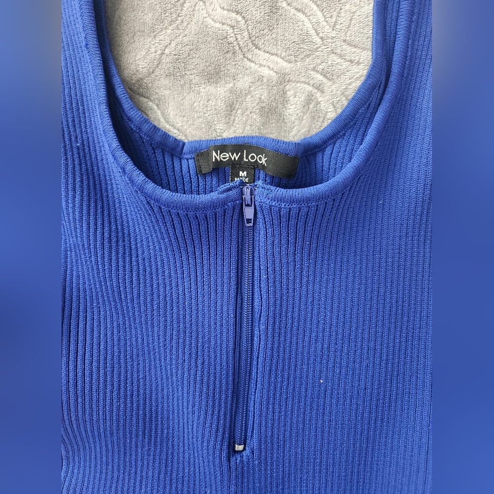 New Look Blue Ribbed Dress - Picture 3 of 4
